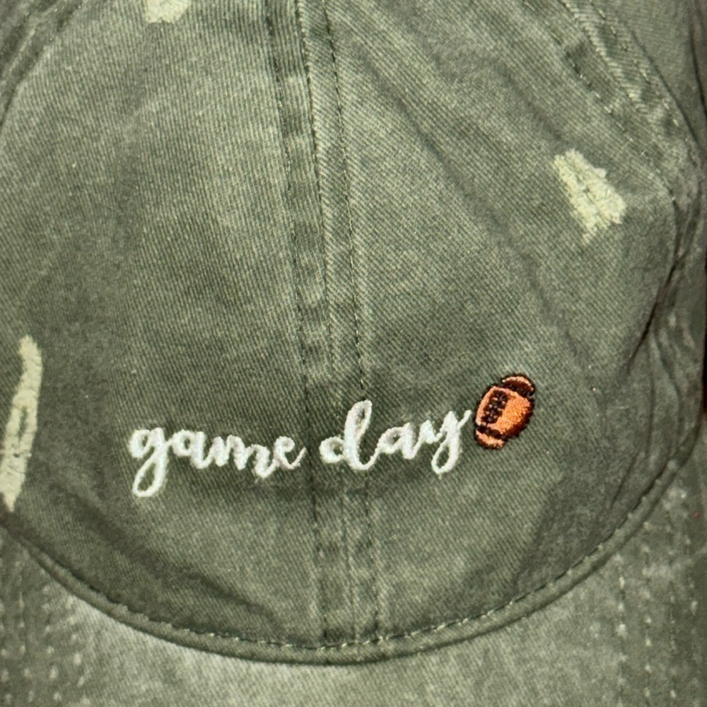 David Young Game Day Football Baseball Cap Hat vintage olive green NWOT unisex - Picture 3 of 5